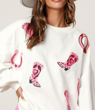 Load image into Gallery viewer, Sequin Cowgirl Sweatshirt